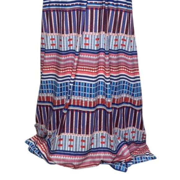 Pnpednde Maxi Dress Womens 3XL Red White Blue New Belted Striped Plaid Patriotic - Picture 4 of 10